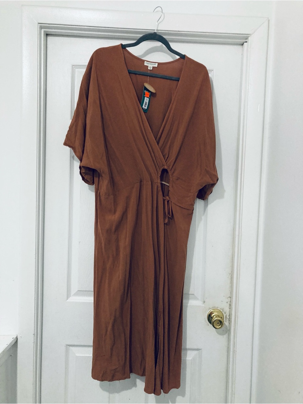 EARTHBOUND Brown Wrap Maxi Dress
